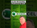 Excel Why Is SUM Not Appearing in the Status Bar at Bottom #shorts #excelbug - Episode S0016