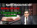 Article 139 To 142 Qso 1984 Examination Of Witness Section 144 To 147 Evidence Act 1872