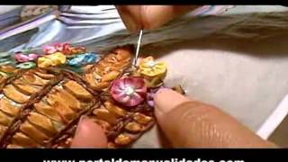 Bordado con Listón sobre tela Paso a Paso - Parte 1/3