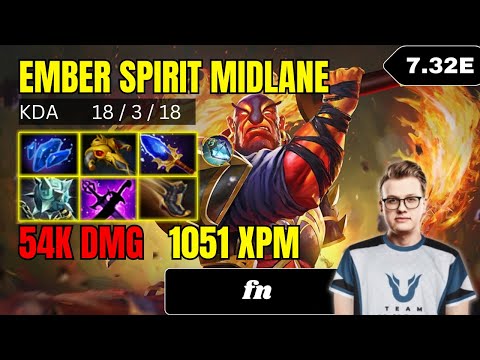 fn Ember Spirit Midlane 18 KILLS !! 1,051 XPM Gameplay Patch 7.32e - Dota 2 Full Match Gameplay