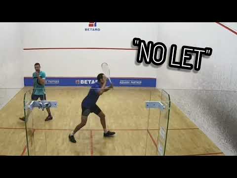 SQUASH. Daniel Mekbib can't believe NO LET given | Masotti - Mekbib