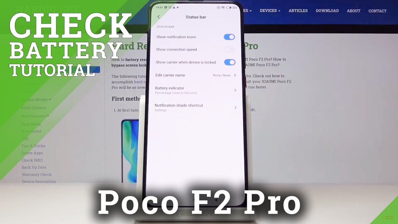 How to Check Battery Percentage in XIAOMI Poco F2 Pro – Show Battery Info