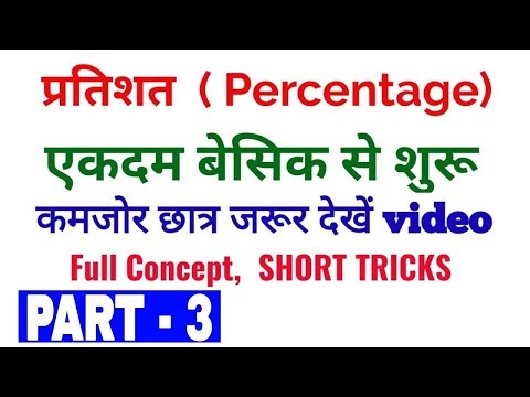 पर्सेंटेज/percentage  /formula /shortcut tricks/ problems of percentage/ SSC/DSSSB/RRB D, ctet Video