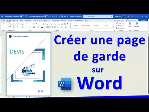Créer une page de garde Word + 𝟭 𝗔𝗦𝗧𝗨𝗖𝗘 👍