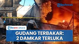 Kebakaran Hebat Gudang Bengkel Alat Berat di Ponorogo Terdengar Ledakan, 2 Petugas Damkar Terluka