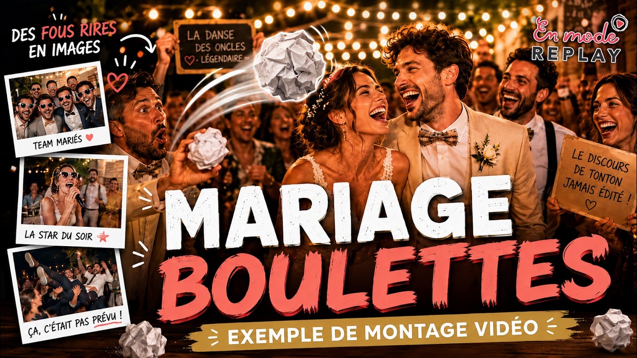 Montage vidéo mariage boulette : exemple de surprise pour les mariés | En Mode Replay