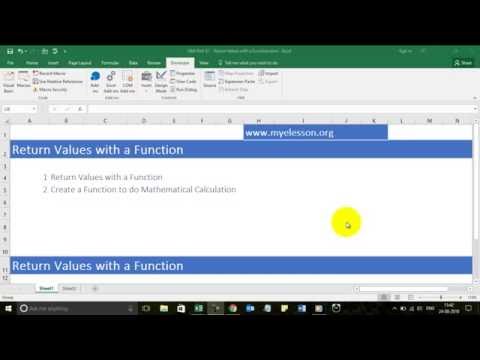 Learn VBA  Part 32 - Return Values with a Function