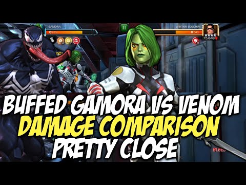 Buffed Gamora Vs Venom Damage Comparison | Marvel Contest Of Champions