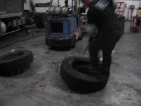 Changing semi truck tires