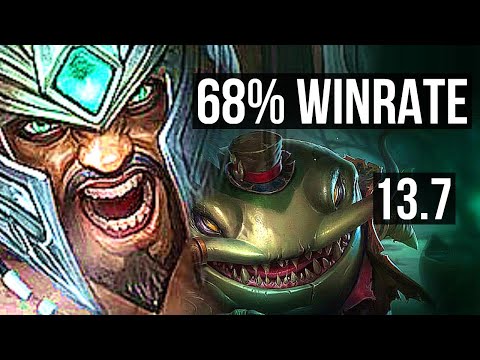 TRYNDAMERE vs TAHM KENCH (TOP) | 68% winrate, 4/1/3 | KR Master | 13.7