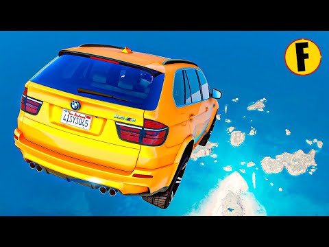 GTA 5 Crash Testing Cliff Drops Crashes Real Car Mods Ep.27