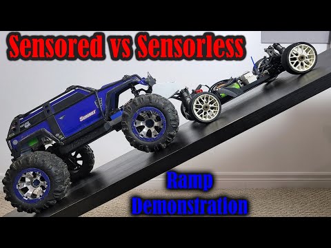 Sensored vs Sensorless Brushless RC Motor Demonstration  with Slow Motion