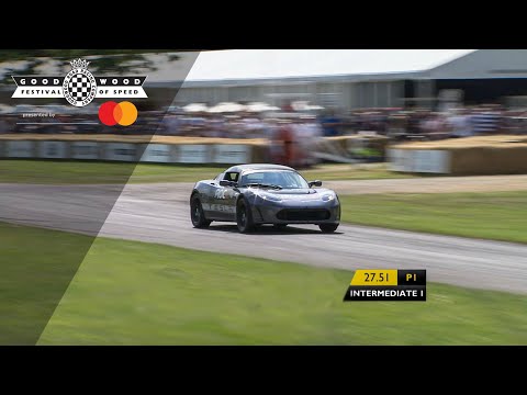 Tesla Roadster attacks Goodwood in timed run