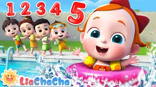 Download lagu Five Little Babies Swimming in the Pool | EP28 | LiaChaCha Nursery Rhymes & Baby Songs mp3