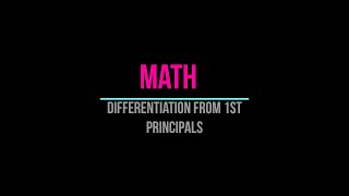 Differentiation from 1st principals