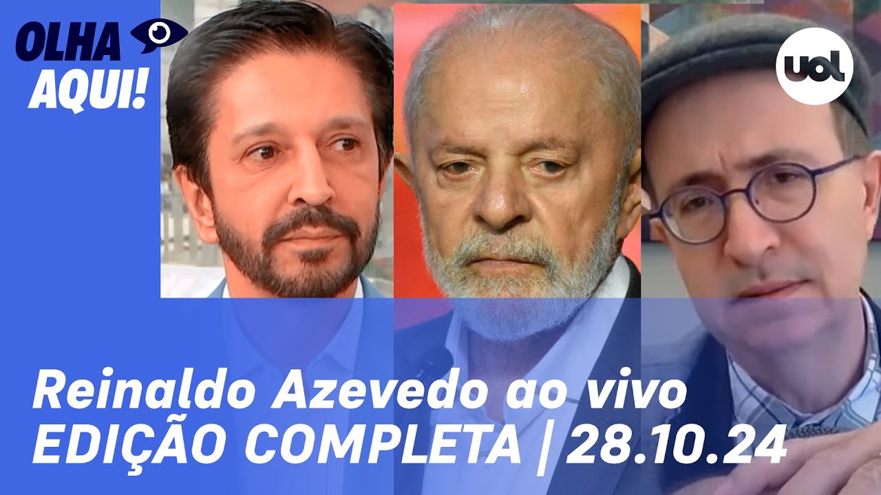 Reinaldo Azevedo ao vivo: Nunes ignora Bolsonaro; Tarcísio fala de Boulos e+ notícias | Olha Aqui
