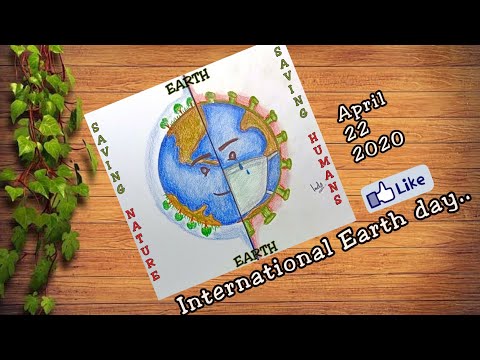 International earth day | how to draw earth easily | corona | stARTup