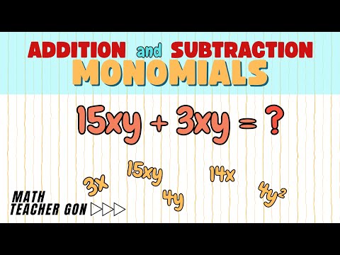 Adding and Subtracting Monomials | Grade 8 First Quarter Matatag Curriculum | Math Teacher Gon