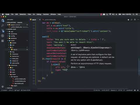 Laravel 5 7 AJAX CRUD 08 Show Confirm Alert to Delete Data