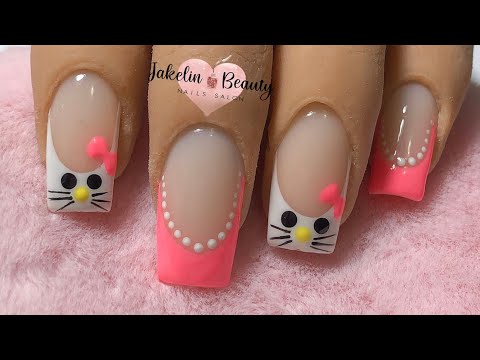 Uñas De Hello Kitty Fácil Nail Art 😍