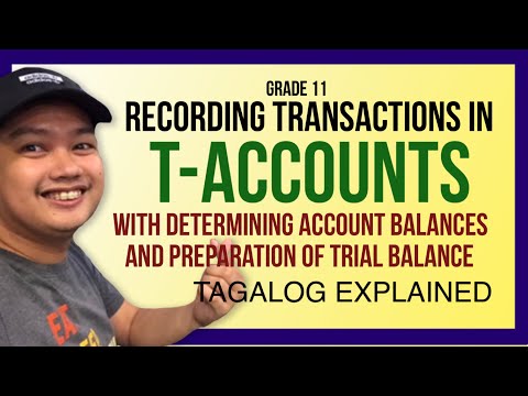 RECORDING TRANSACTIONS USING T-ACCOUNTS - PREPARATION OF TRIAL BALANCE (TAGALOG EXPLAINED)