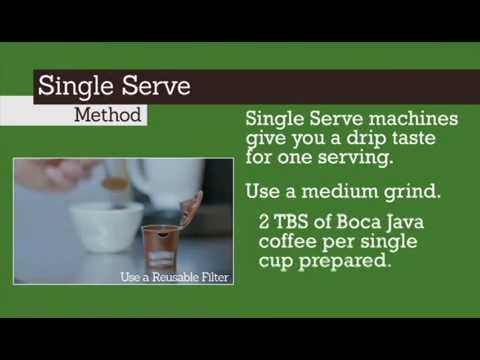 Boca Java Coffee Single Serve Brewing Method