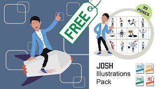 Josh Businessmen Character Illustrations Pack [FREE DOWNLOAD]