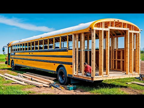 Family Transforms School Bus into Dream Home | 2-YEAR TIMELAPSE by @lifeanywhere