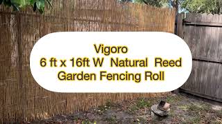 Vigoro 6ft x 16ft W Natural Reed Garden Fencing Roll - Install #vigoro #fence #privacyfence
