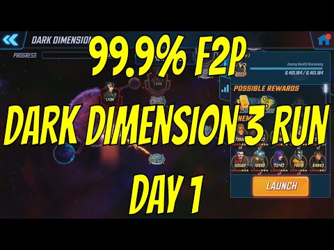 99.9% F2P Dark Dimension 3 Run Day 1 - Marvel Strike Force