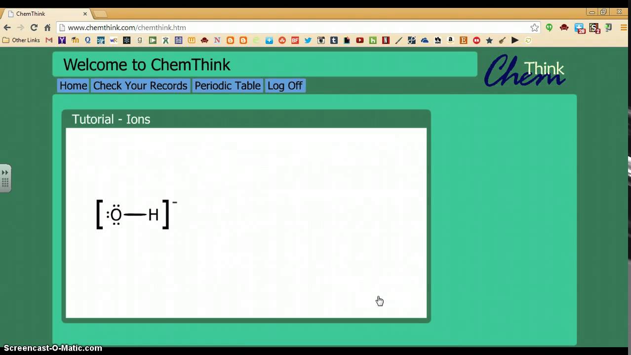 Chemthink Tutorial: IONS