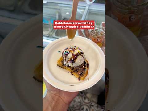 Ekdum unique product #icecream #waffle #rohini #honey #viralvideo #streetfood #explorepage #desserts