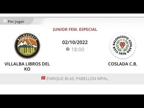 Junior Fem A VILLALBA LIBROS DEL KO - COSLADA CB