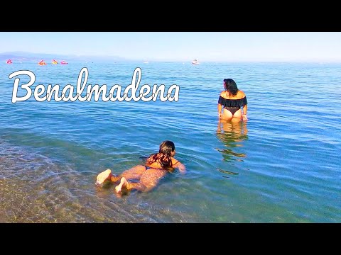 Benalmadena Beach Walking Tour, Spain, Costa del Sol | Royalty Free Stock Footage, background [4K]