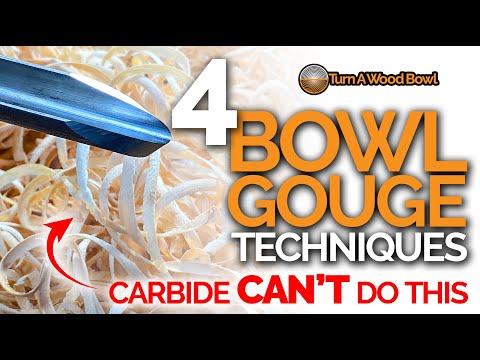 4 Bowl Gouge Techniques — Push Pull Scrape Shear Cuts Video