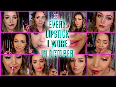 Every Lipstick I Wore in October! LIPSWATCH COMPILATION