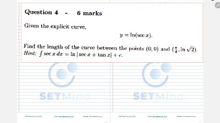 Download the video "Finding the arclength of an explicit curve | SETMind Tutoring | MATH 1043"