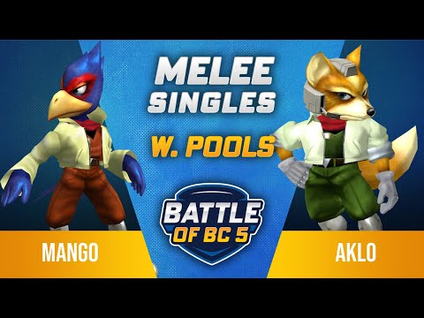 Mang0 (Falco) vs Aklo (Fox) - Melee Singles Winners Top 48 - Battle of BC 5