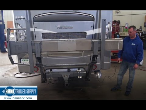 Hydralift Motorcycle Lift Installed on a Class A Motorhome