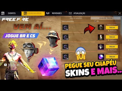 COISA BOA!! PEGUE SEU CHAPÉU, CUBO GRÁTIS DE NOVO? SKIN DO PARADOXO E MAIS NO FREE FIRE