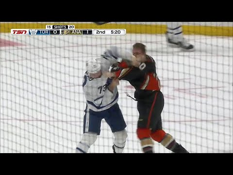 NHL Fight - Maple Leafs @ Ducks - 2020 03 06