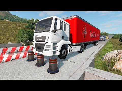 Cars vs Bollards – BeamNG.Drive