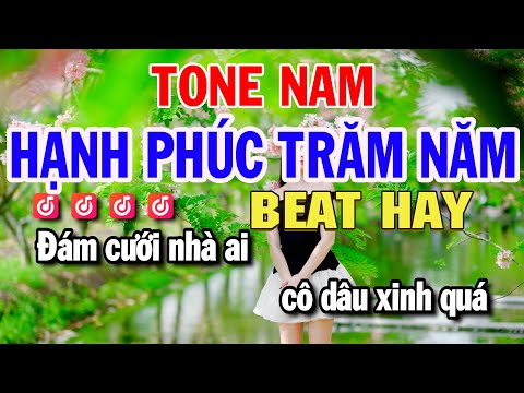 Hạnh Phúc Trăm Năm Karaoke Tone Nam (Dm) Nhạc Sống Beat Hay | Huỳnh Lê