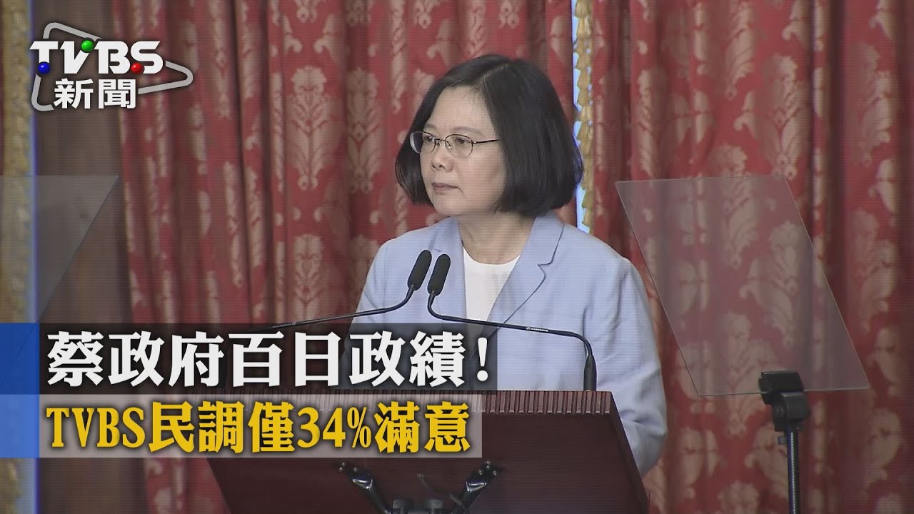 蔡政府百日政績！　TVBS民調僅34%滿意