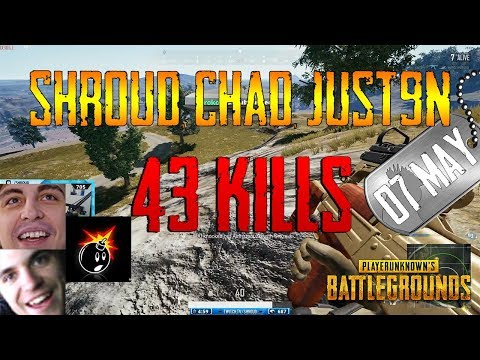 Shroud, Chad, Just9n | 43 Kills | PUBG