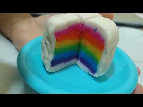 Rainbow cake made with clay by Rawdah