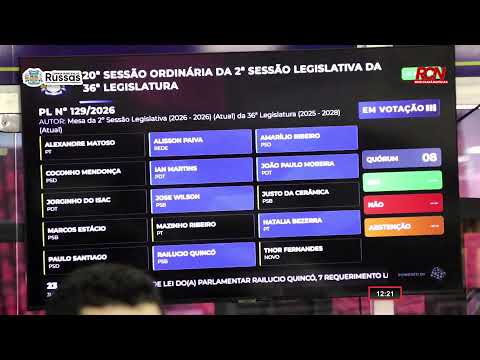 20ª SESSÃO ORDINÁRIA DA 2ª SESSÃO LEGISLATIVA DA 36ª LEGISLATURA - CÂMARA MUNICIPAL DE RUSSAS 23.06.26