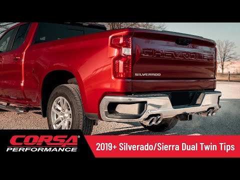 CORSA 2019+ Silverado & Sierra Dual Rear Exit Exhaust Systems Now Available WithTwin 4" Tips.