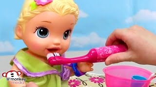 Baby Alive's Get Ready for Their Day! Bath Time, Teeth Brushing and Medicine!