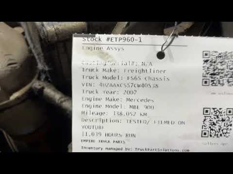 Video for Used 2007 Mercedes MBE 900 Engine Assy